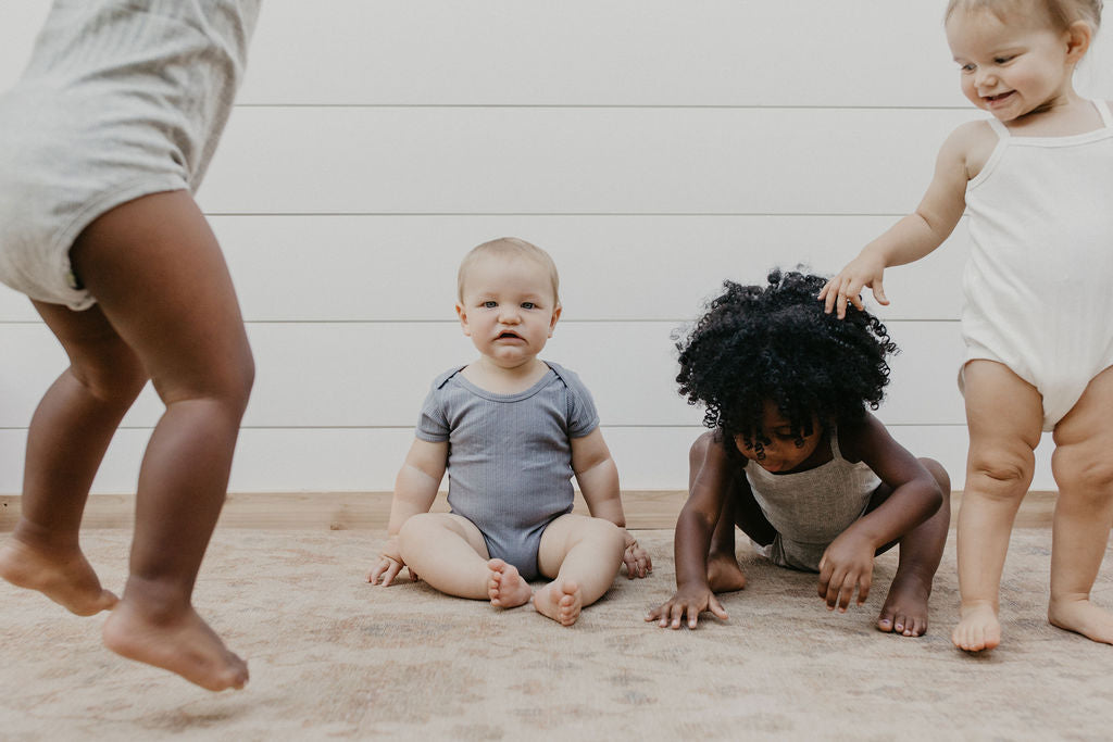 *Exclusive* Baby Girl Short Sleeve 4pc Onesie Set